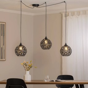 Lampada a sospensione Fellini MR-897 Opviq, dimmerabile, Nero, Soggiorno / Sala da pranzo, Metallo, Moderno, Lampada a sospensione