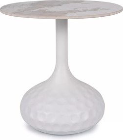 Tavolino Salo B in ceramica effetto marmo – Ø50x49 cm