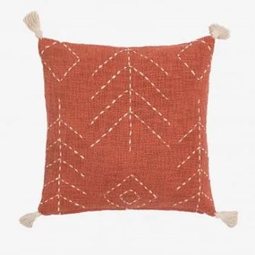 Cuscino quadrato in cotone (40x40 cm) Lemes Rosso Zenzero - Sklum