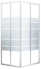 Box doccia angolare con porta scorrevole, vetro smerigliato 4 mm, L 77.5-89 cm x L 77.5-89 cm, H 185 cm, bianco Essential