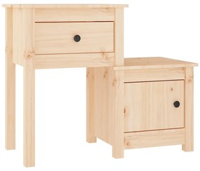 Comodino 79,5x38x65,5 cm in Legno Massello di Pino