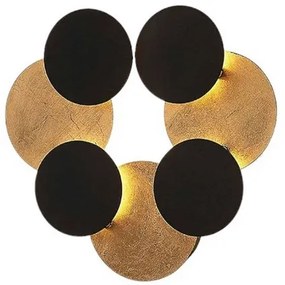 Grazyna 9 LED Applique da Parete Black/Gold - Lindby