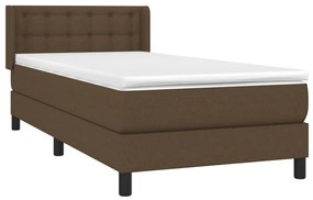 Giroletto a molle con materasso marrone scuro 100x200cm tessuto