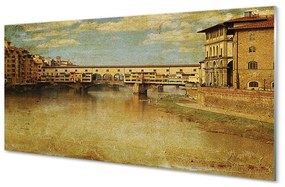 Quadro acrilico Italia Bridges River Buildings 100x50 cm