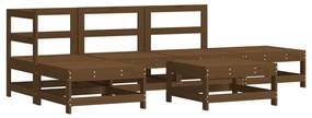 Set Salotto da Giardino 6 pz Miele in Legno Massello di Pino