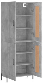 Credenza grigio cemento 69,5x34x180 cm in legno multistrato