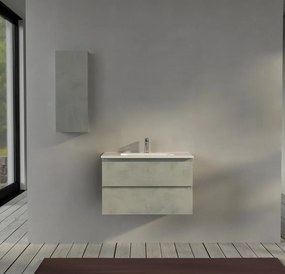 Mobile da bagno 80 cm sospeso Grigio - Sofia