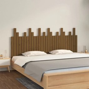 Testiera da parete miele 185x3x80 cm in legno massello di pino
