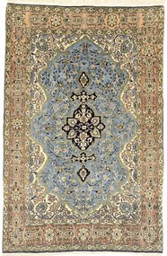 Ghom Tappeto 140 x 210 Blu (Iran) Annodato A Mano