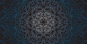 Stampa su tela – Mandala ornamentale su sfondo nero