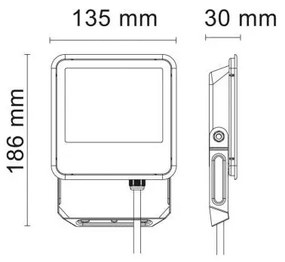 Proiettore LED 30W - 3000K - Bianco