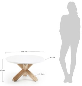 Kave Home - Tavolino da caffÃ¨ Lotus Ã˜ 65 cm bianco
