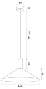 Argon 4912 - Lampadario a sospensione con filo MINORI 1xE27/15W/230V nero/oro