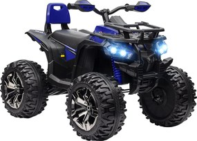 Quad Elettrico per Bambini 3-5 Anni a 12V con Fari e Pedale, in PP e Metallo 100x65x73 cm, Blu...