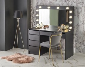 Toeletta Hollywood XL con specchio e LED in nero