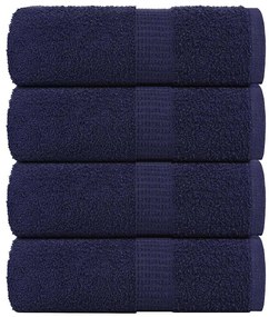 Asciugamani Ospiti 4 Pz Blu Marino 30x50cm 360 G/m² 100% Cotone /
