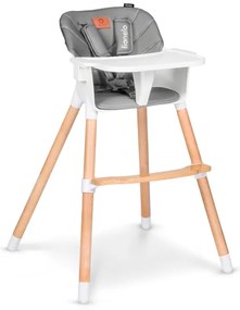 Lionelo - Seggiolone da pranzo per bambini 2 in 1 KOEN Grey Stone