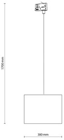 Lampadario a sospensione con filo Sistema ferroviario trifase TRACER 1xE27/15W/230V diametro 38 cm nero/bianco