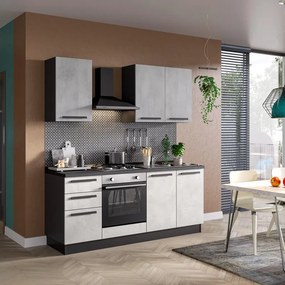 Cucina montata Amber con elettrodomestici, cappa Camino L 195 cm, SX