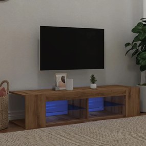 Mobile Porta Tv Con Led Artigianale 135x39x30 Cm Truciolato /