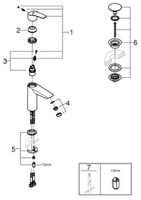 GROHE 24204002 - Miscelatore lavabo START, misura M, cromo lucido