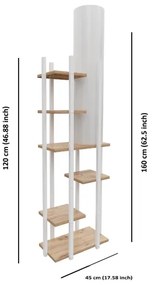 Lampada da terra con ripiani VOGUE 1xE27/40W/230V 160 cm bianco