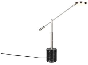 Lampada da tavolo LED nera e argentata (altezza totale 65 cm) Fiore – Trio Select