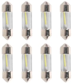 8 Pezzi Lampada Led Siluro 31mm T11 SV8.5 C5W C10W COB 12V 1W 100lm Bianco Freddo 6500K