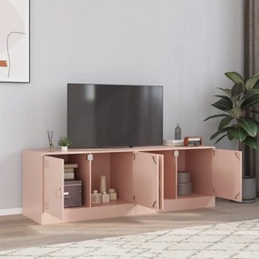 Mobili Tv 2 Pz Rosso 67x39x44 Cm İn Acciaio /