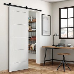Porta scorrevole reversibile Ribera in mdf bianco, L 93 x H 212 cm, con binario Loft