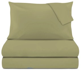 Completo letto matrimoniale cotone verde New Cotton