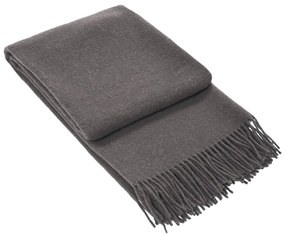 Coperta Deluxe di lana grigio scuro, 140 x 200 cm - LANZARETTI