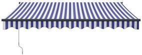 Tenda Sole Automatica Retrattile Blu e Bianca 3x2,5 m