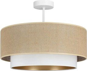 Plafoniera SARTA 1xE27/60W/230V Ø 45 cm bianco/iuta