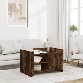 Tavolino Da Salotto Rovere Fumo 80x50x50cm İn Legno Multistrato /