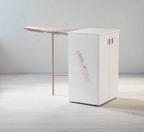 Mobile asse da stiro JOLLY in legno multiuso con ante BIANCO