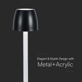 LED Lampada da tavolo ricaricabile dimmerabile LED/3W/5V 3000K nero