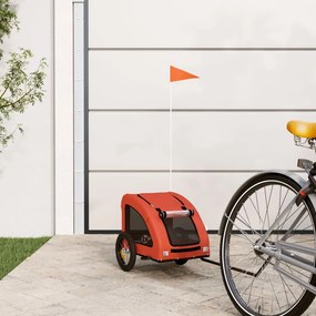 Rimorchio Da Bici Per Animali Arancione E Grigio Oxford E Ferro /