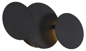 Lampada da parete moderna nera con LED dimmerabile a 3 livelli 3 luci - Sunrise