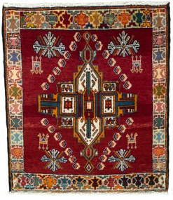 Shiraz Tappeto persiano 70x60 Rosso (Iran) Annodato A Mano