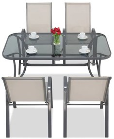 Set di mobili da pranzo Modena per 4 persone di Garden Point grigio chiaro