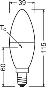 Lampadina LED in plastica riciclata B39, attacco E14, 7,5 W, 230 V, 2700 K - Osram