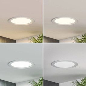 Prios Cadance spot LED incasso, argento, 22 cm