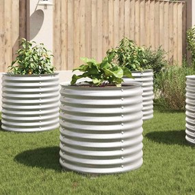 Letto Rialzato Giardino 80x80x81 Cm İn Acciaio Zincato Argento /