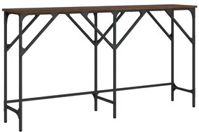 Tavolino consolle rovere marrone 140x29x75 cm legno multistrato