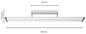 Prios Yuela plafoniera LED, Dali, 120 cm, bianco