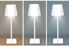 Solight WO69-W - Lampada da tavolo ricaricabile LED con dimmer a sfioramento LUCCA, 3,7 V 2000 mAh, bianca