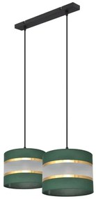 Lampadario a sospensione con filo HELEN 2xE27/15W/230V verde/oro