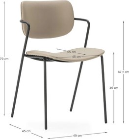 Set di sedie da pranzo beige 2 pz Maika - Marckeric