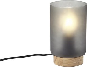 Lampada da tavolo moderna in legno con vetro grigio opaco - Umbra
